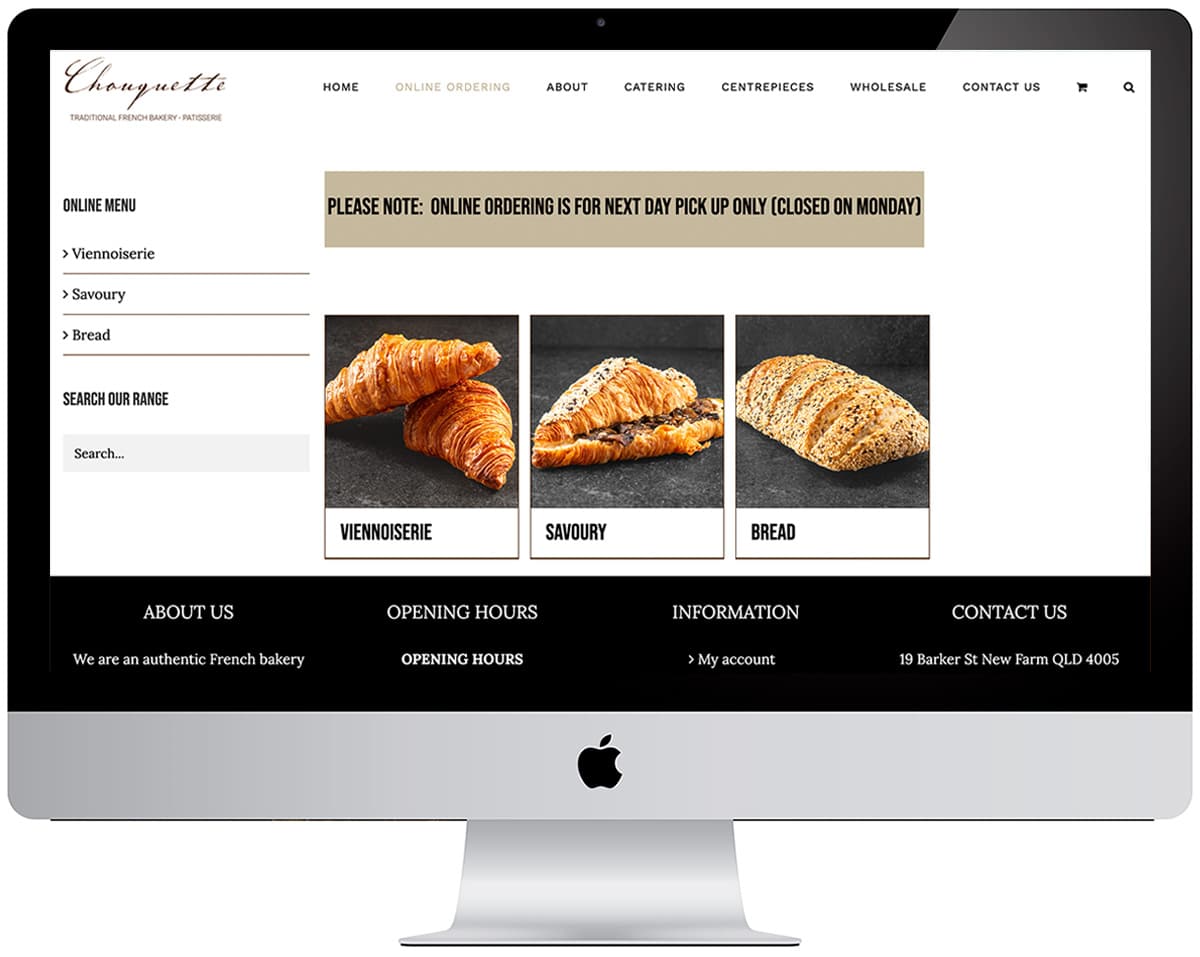 Chouquette website design - Scorched Media